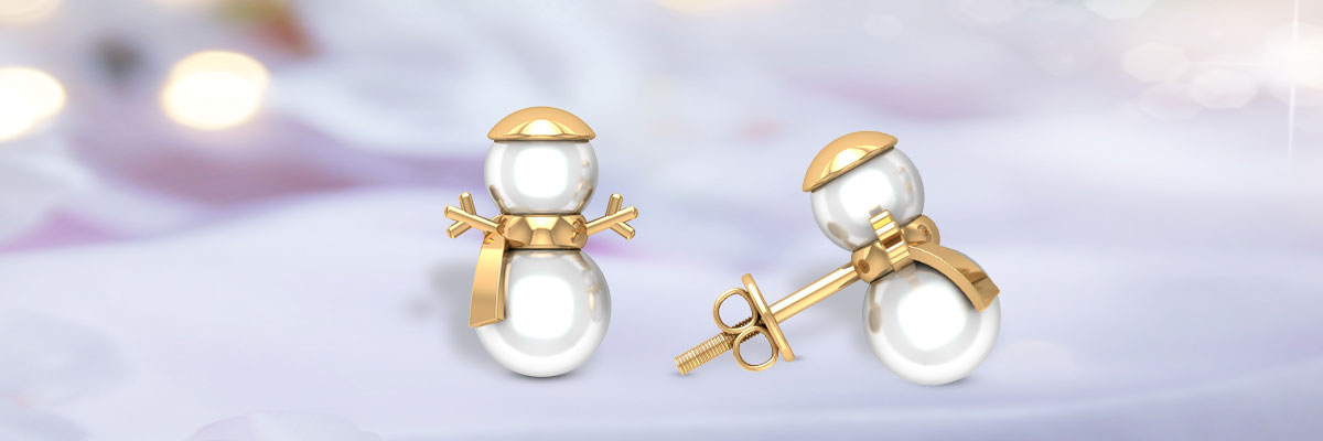 Cute Pearl Snowman Earrings