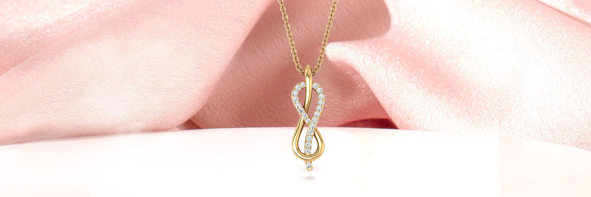 Infinity Knot Diamond Pendant Necklace To Show Your Boundlessness