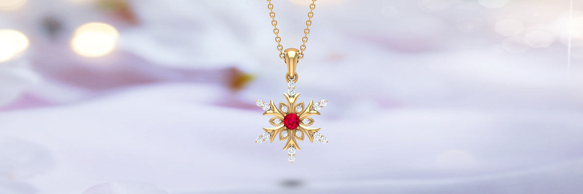 Designer Snowflake Gold Pendant