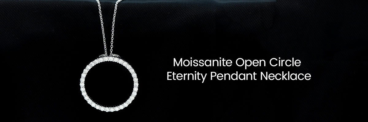 Moissanite Open Circle Eternity Pendant