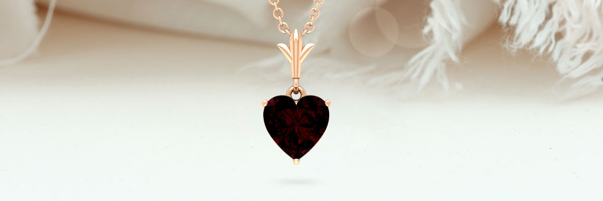 Gleaming Garnet Heart Necklace
