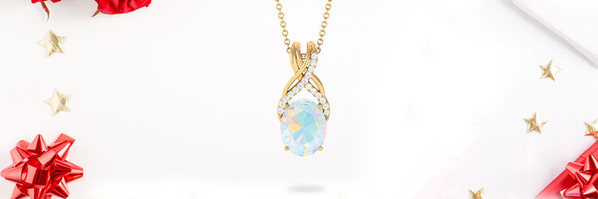 Ethiopian Opal Solitaire Pendant Necklace