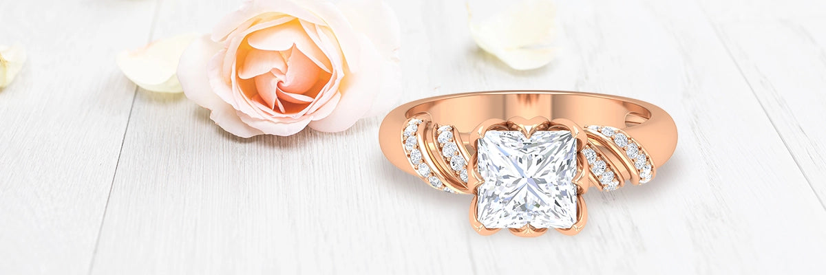 princess-cut moissanite engagement ring
