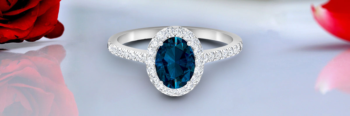 Classic Blue Topaz Engagement Ring