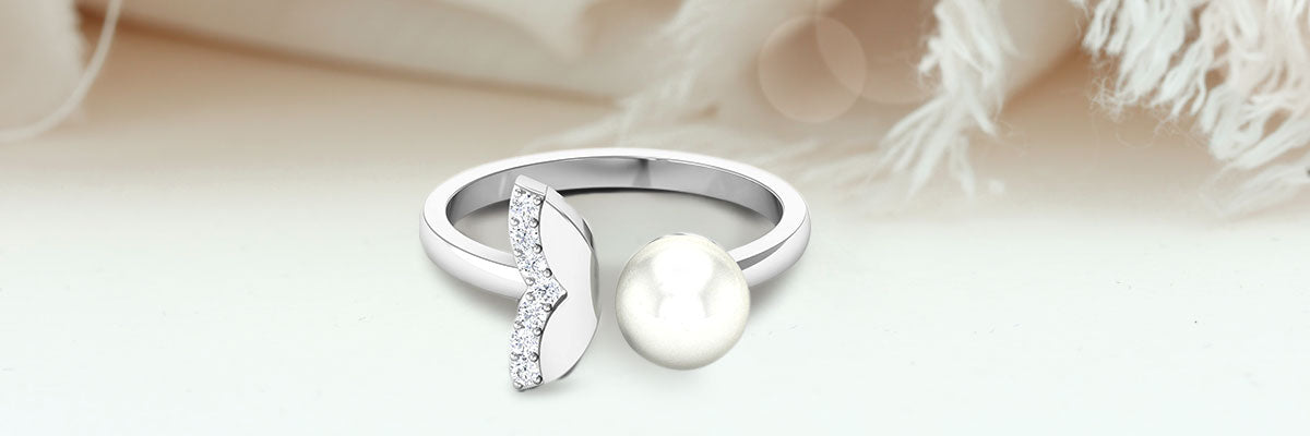 Pearl and Diamond Cuff Ring