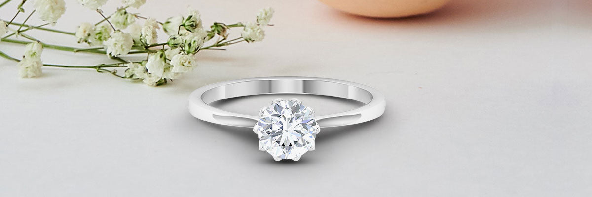 Simple Moissanite Solitaire Ring