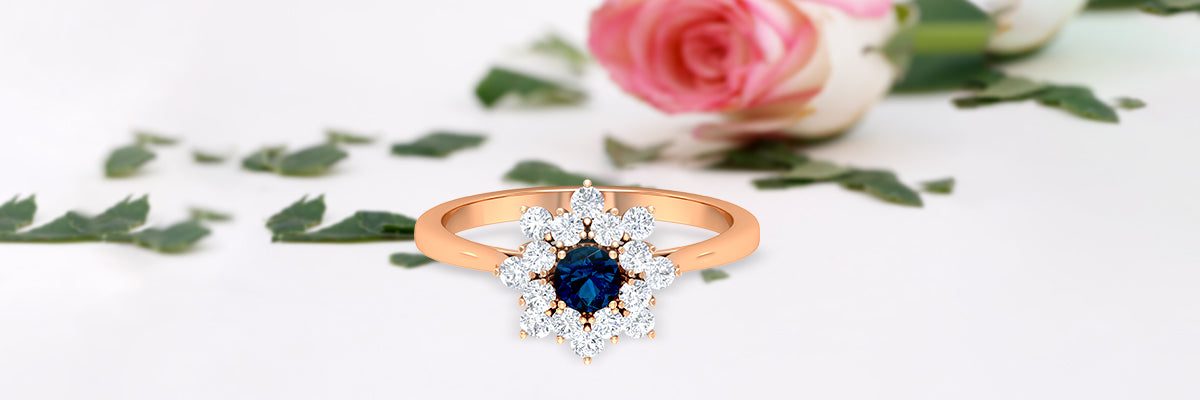 London Blue Topaz and Diamond Engagement Ring