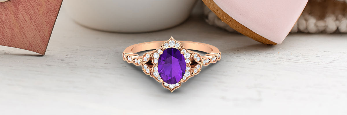 Oval Cut Amethyst Vintage Ring