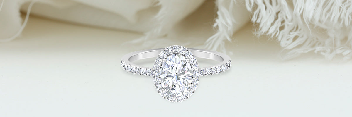 Stunning Oval Moissanite Halo Ring