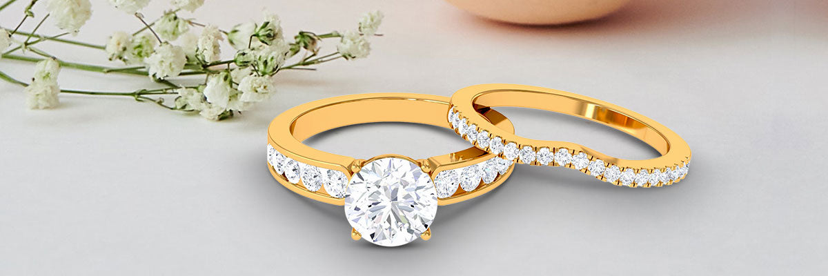 Moissanite Wedding Ring Set