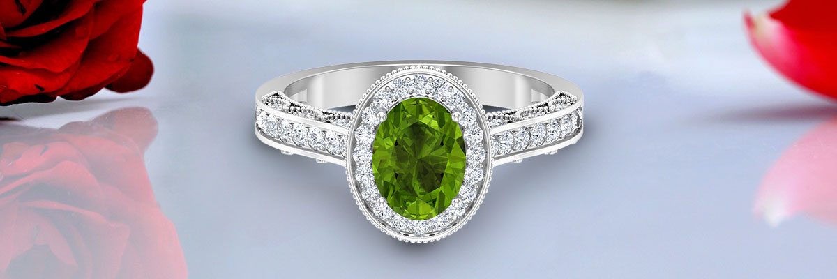Pretty Peridot Engagement Ring