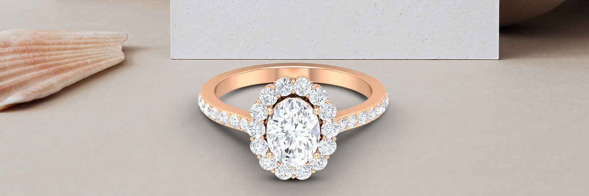 Dazzling Oval Halo Engagement Ring