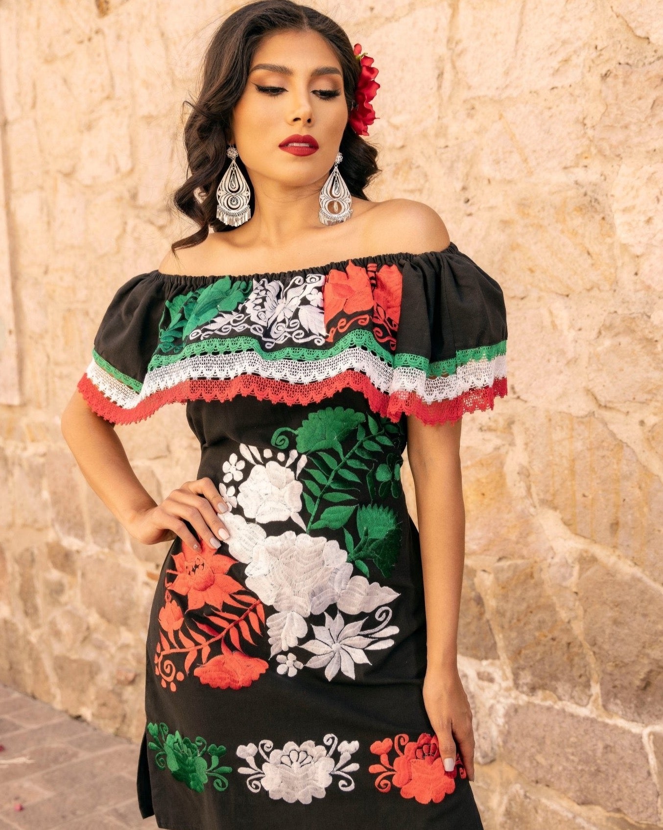 Mexican Fiestas Patrias Campesino Dress. Vestido Patrio – Solei Store