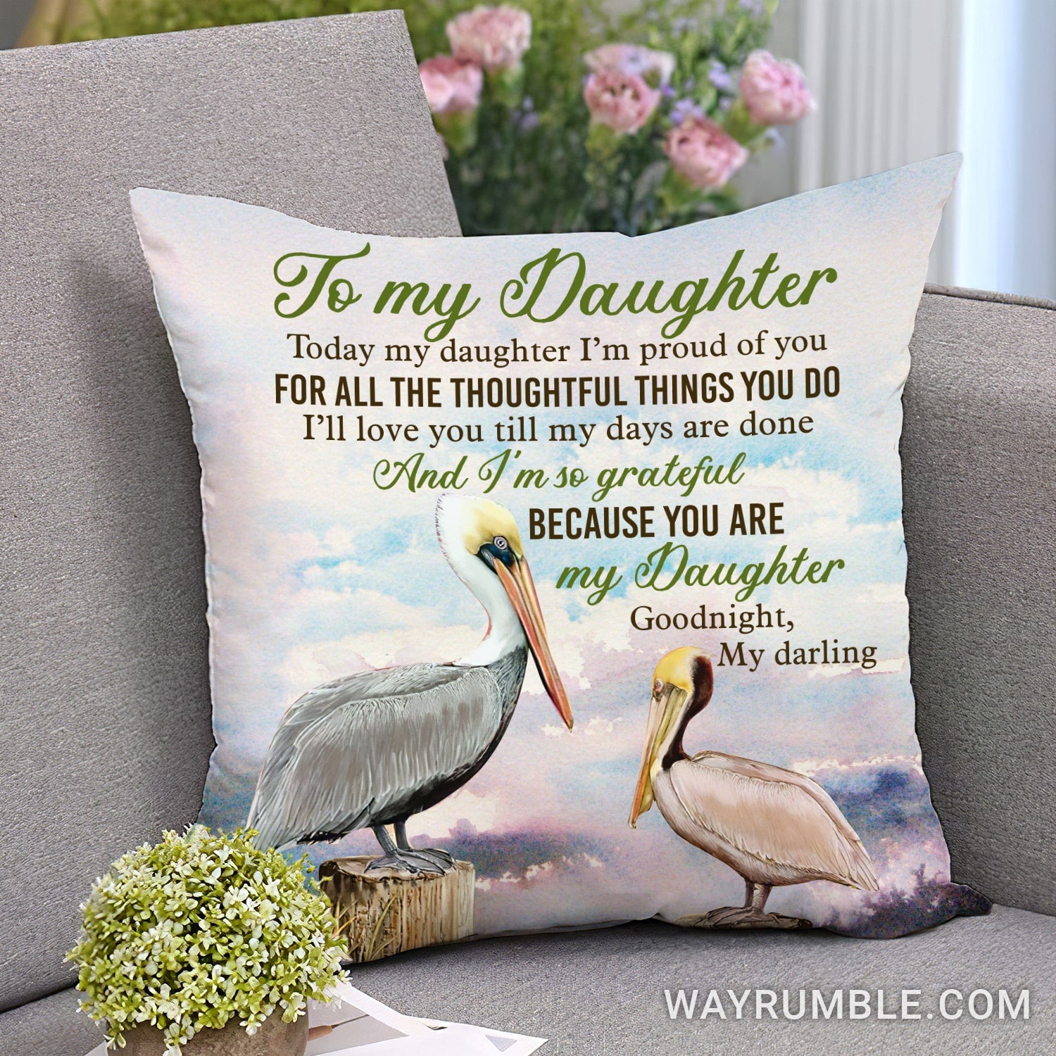 Custom Pillow - Mother & Little Princess - Good Night my Little Princess