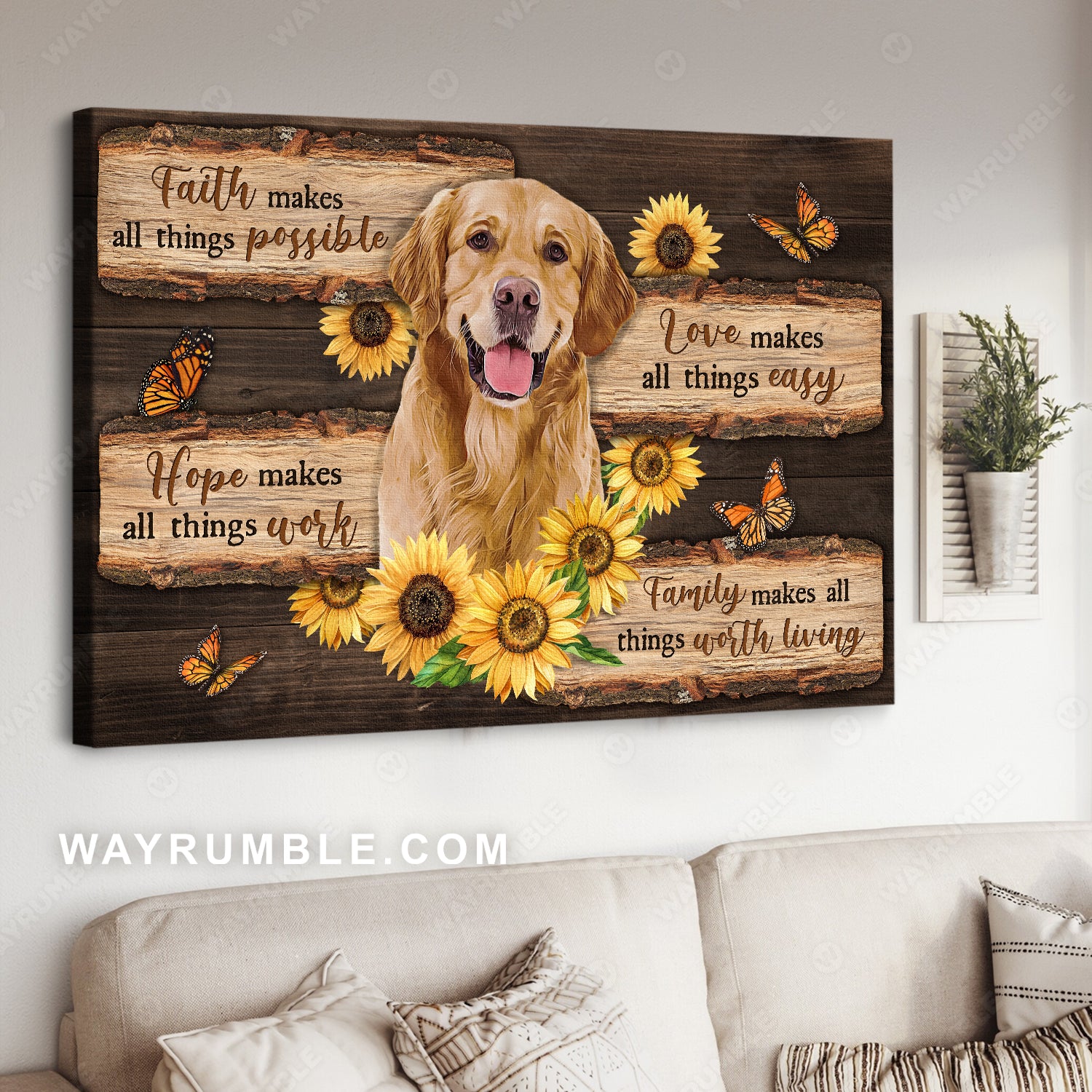 Dingleberries Happen, Golden Retriever dog wall art print