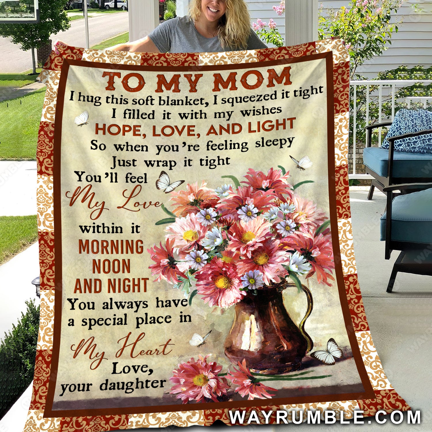 Mother's Day Gift Blanket, Daughter And Mom Blanket, Gifts For Mom From  Daughter Blanket - Daisy Flower Vase, Mom Have A Special Place In My Heart