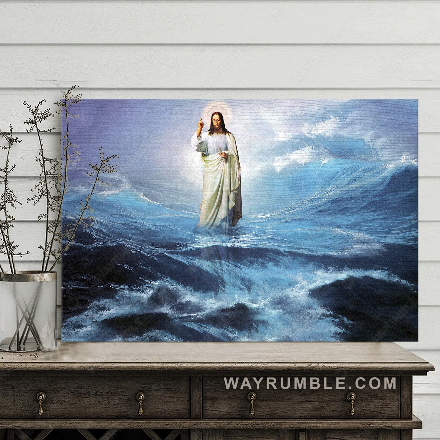 Watercolor drawing, Jesus artwork, Stunning boat, Jesus walk on water -  Wayrumble