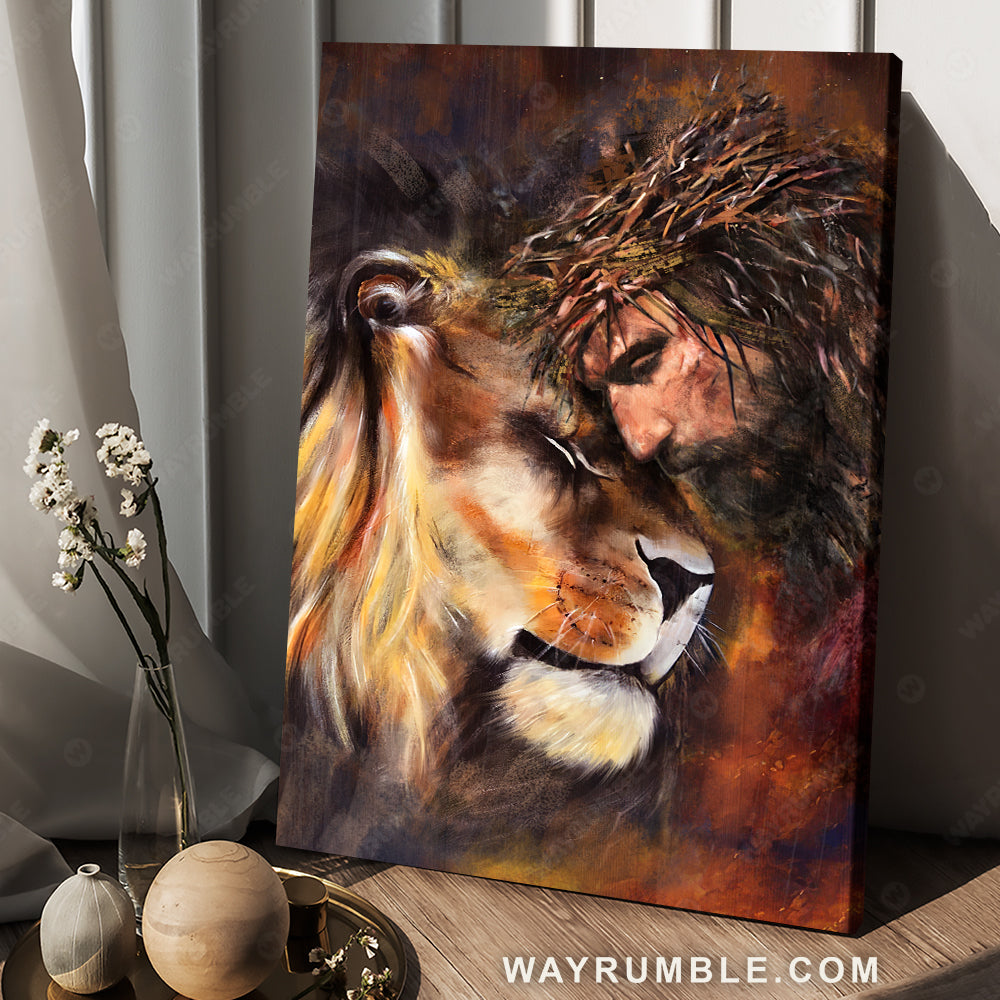 watercolor lion head