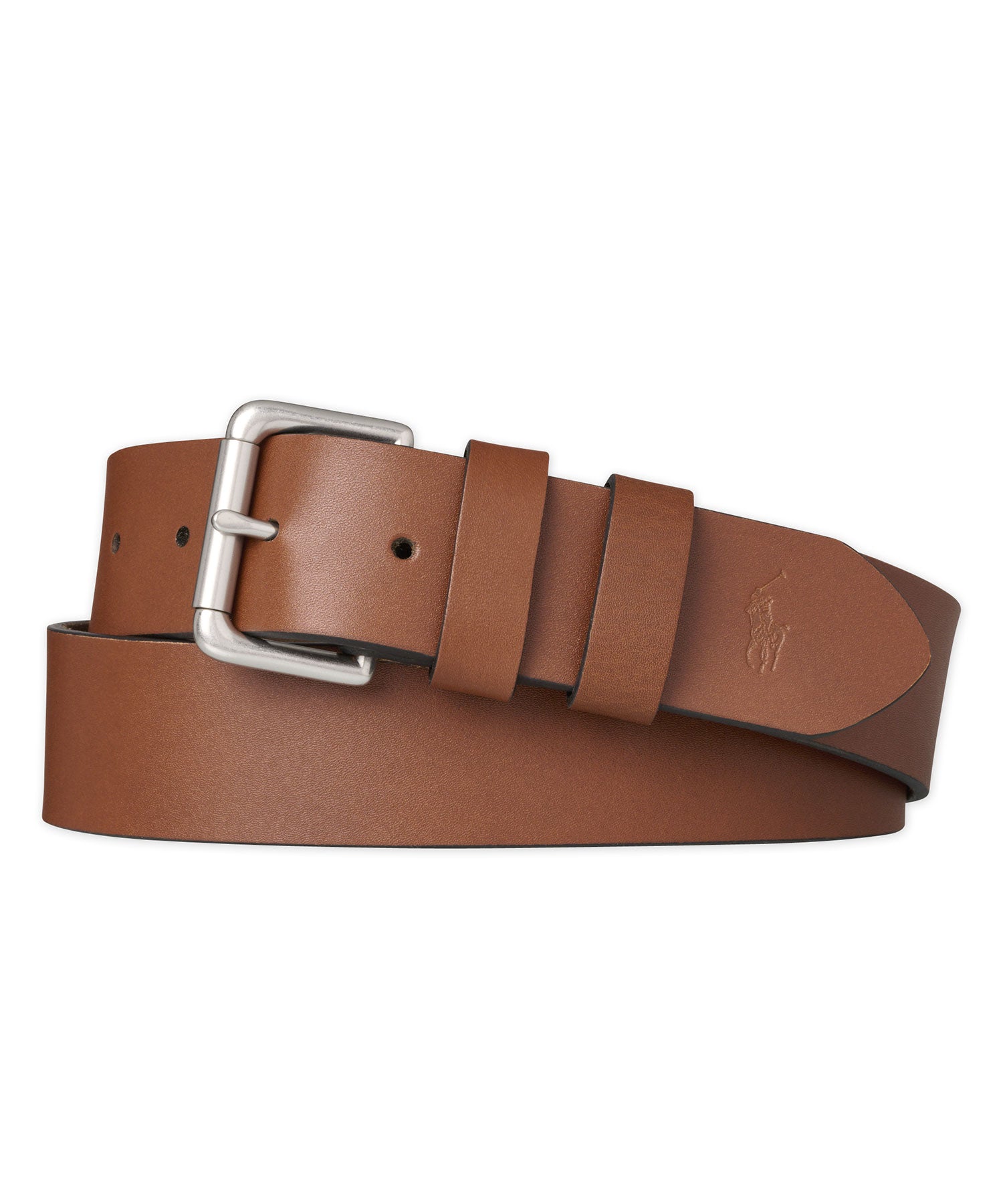 Men's Big & Tall Italian Leather & Linen Elastic Braid Belt