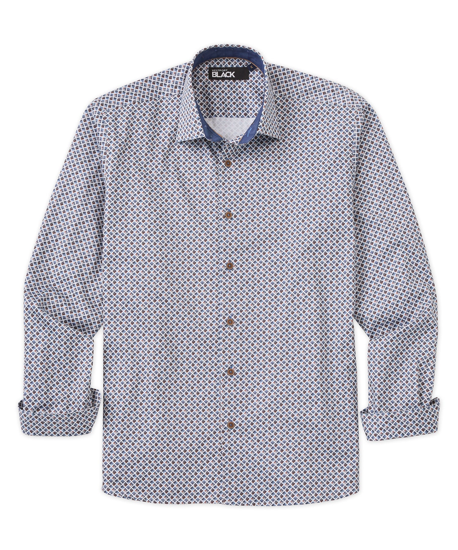 Westport Black Long Sleeve Button-Down Gingham Sport Shirt