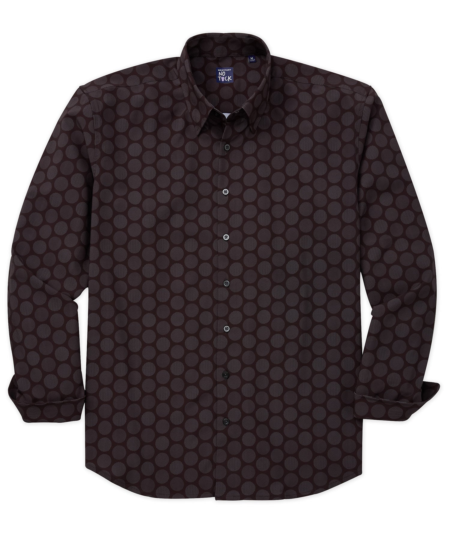 Westport No-Tuck Paisley Print Long Sleeve Stretch Performance