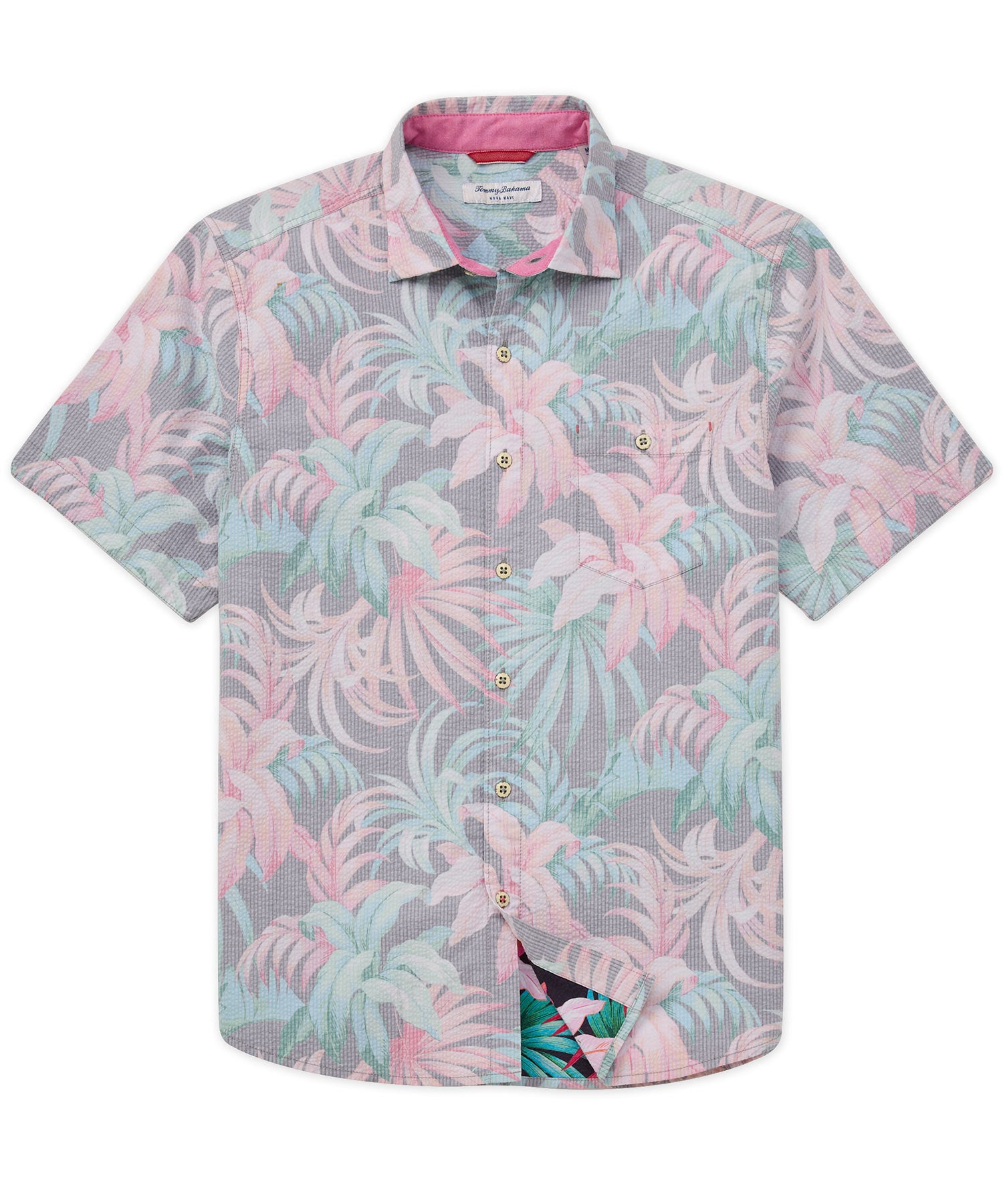 Tommy Bahama Coast Villa Palms Short Sleeve Woven Shirt, Mens, XL, Marble Cream