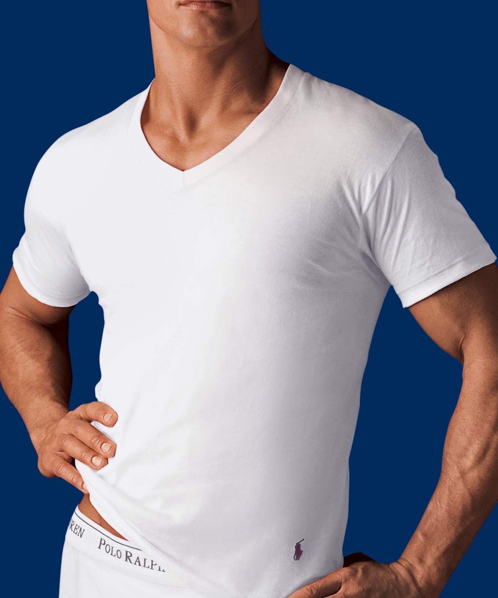 Polo Ralph Lauren Cotton V-Neck Undershirt (3-Pack) - Westport Big & Tall