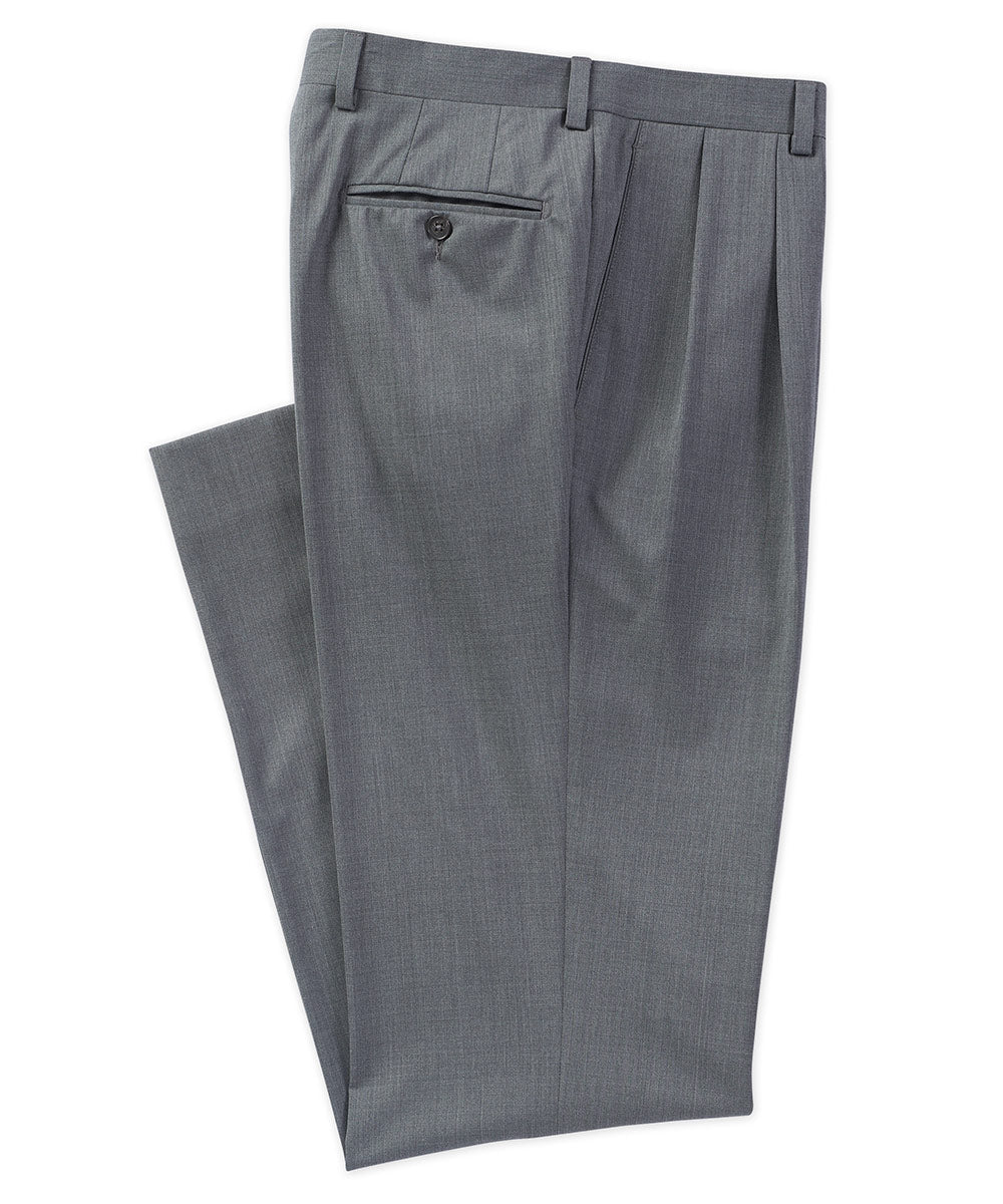 Westport Black 3Sixty5 Stretch Wool Pleated Suit Pants - Westport Big ...