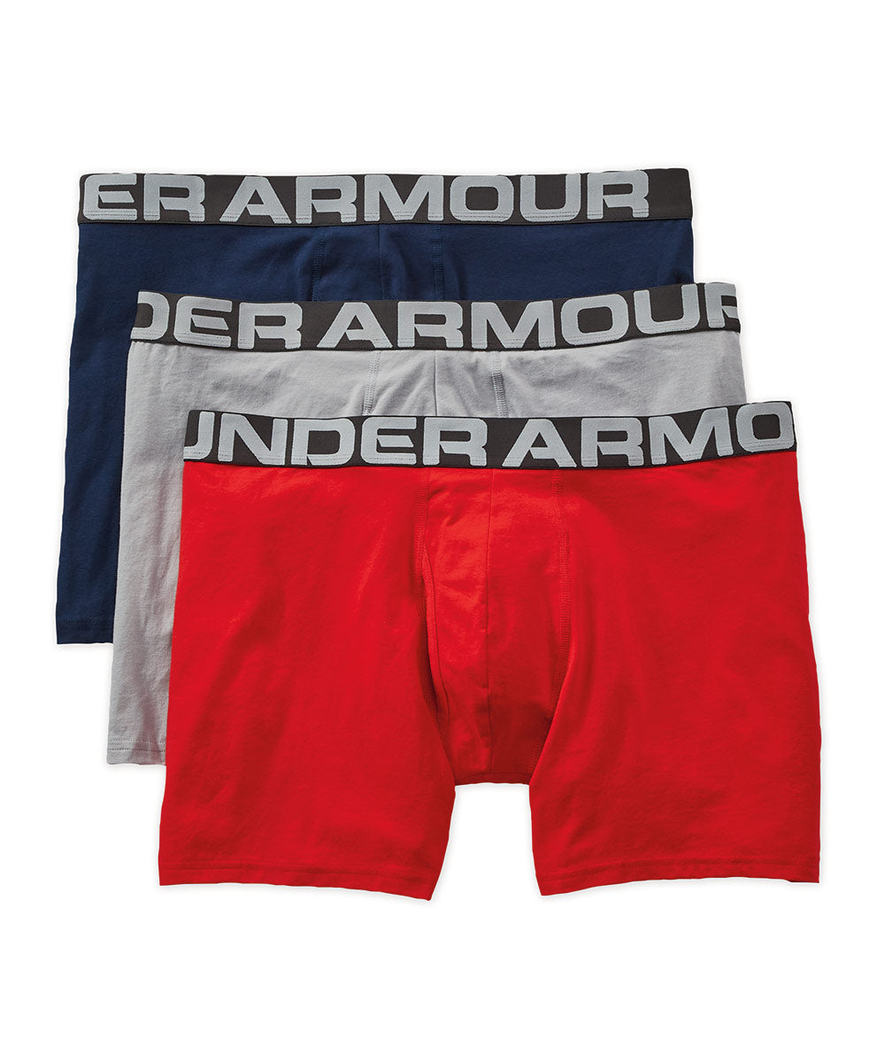 Under Armour Charged Cotton 6″ Boxerjock 3 Pack - Westport Big & Tall