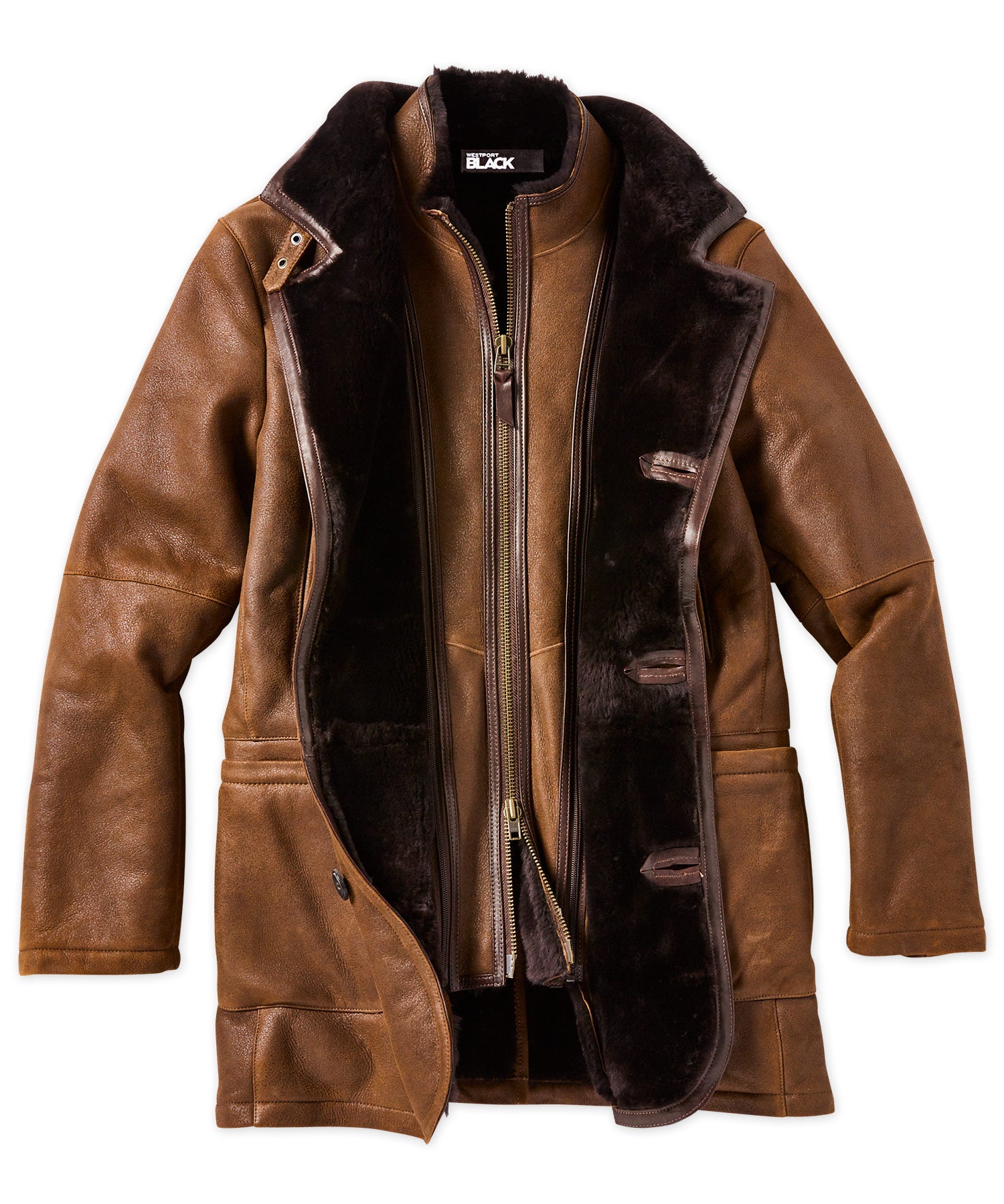 Westport Men's Embossed Nubuck Leather Bomber Jacket