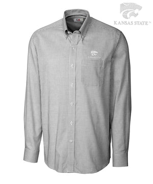 Cutter & Buck Kansas State Long Sleeve Easy-Care Tattersall Sport Shirt