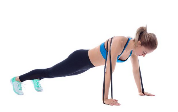 Resistance band push-ups