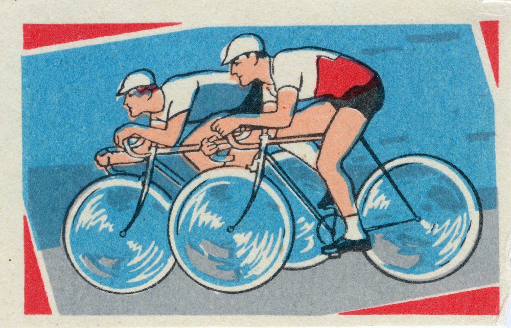 Two cyclists racing