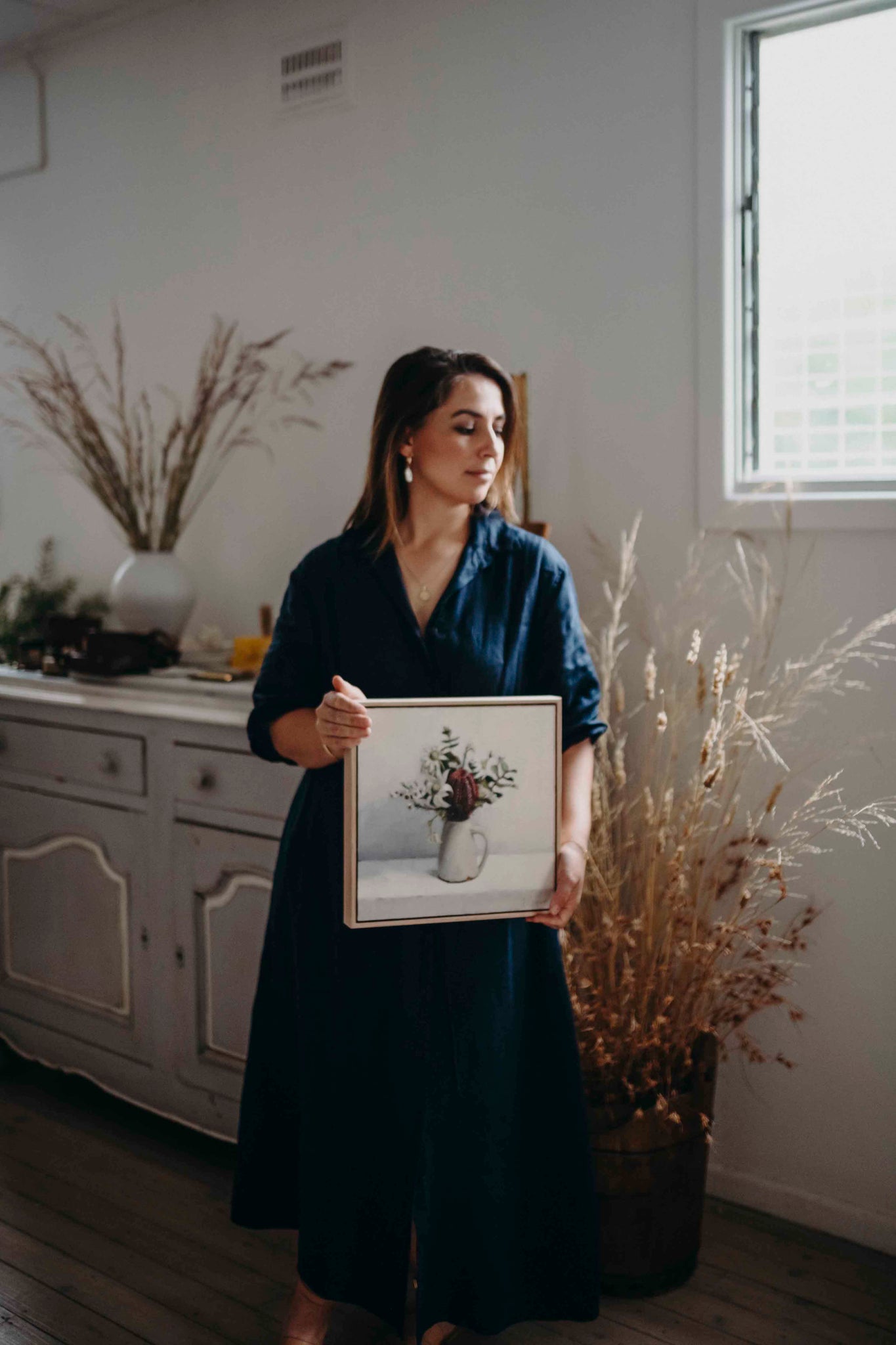 Fiona O'Byrne Artwork in Saddler & Co store, Dubbo. Curated design by Jemima Aldridge