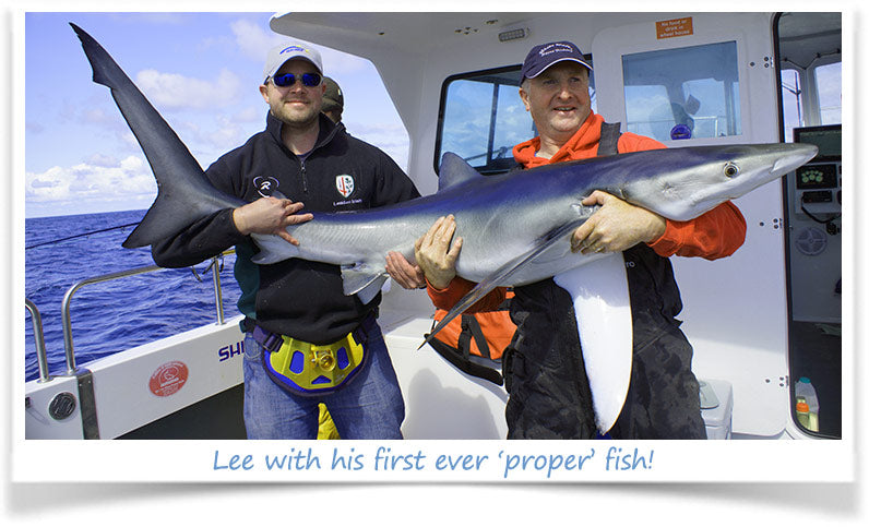 Lee with his first ever Shark