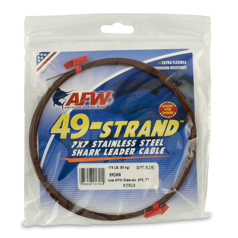 American Fishing Wire Tooth Proof Stainless Steel Single Strand Leader Wire,  Size 12, Camo Brown, 174 Pound Test, 30-Feet, Leaders -  Canada