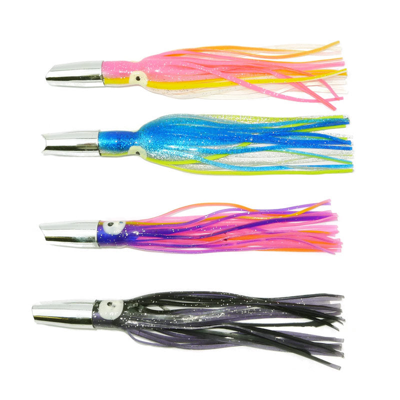 Boone Big Game Trolling Squid Skirt 4 1/4 10 Pack Hot Pink