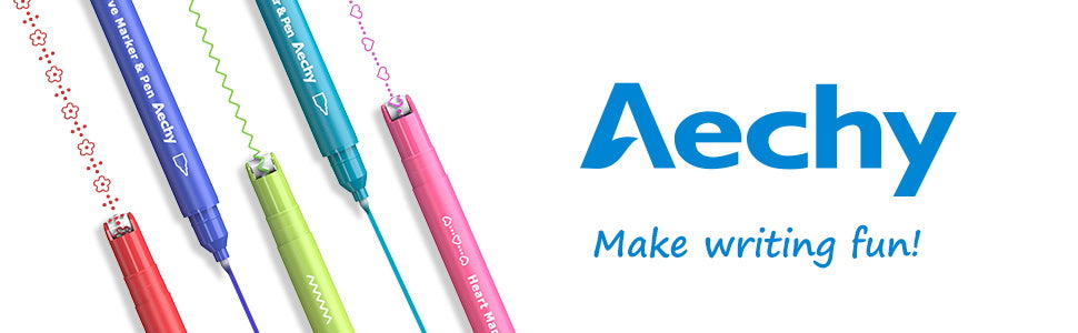 AECHY Dual-Tip Felt Tip Pen 6 Curves and 8 Colors