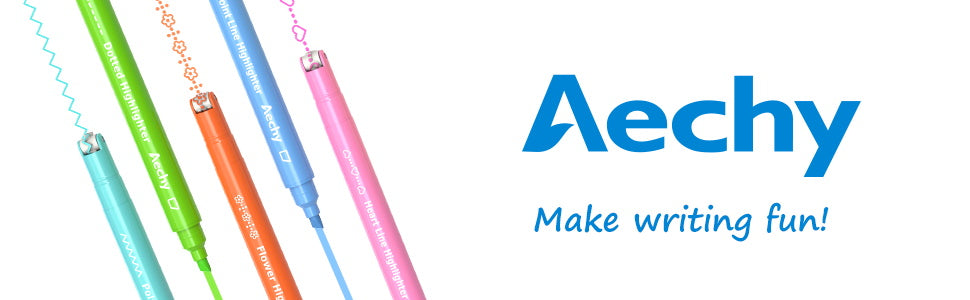 AECHY Colored Drawing Curve Highlighters 6 Shapes and 8 Colors