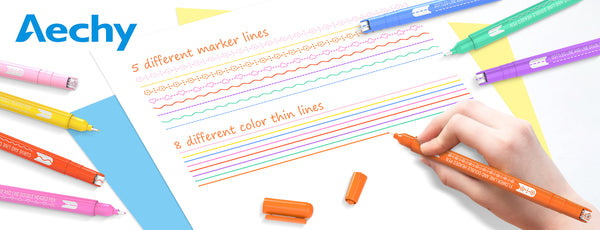 AECHY Colored Drawing Curve Pens  5 curves and 8 colors