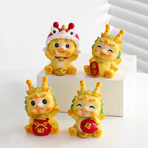 New Year Mascot Dragon Desktop Decoration(4PCS)