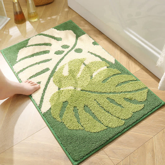 Ownkoti Leaf Pattern Soft Non-Slip Bathroom Rug – ownkoti