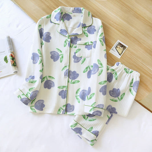 Gentle Tulip Soft Flannel Pajama Set – ownkoti