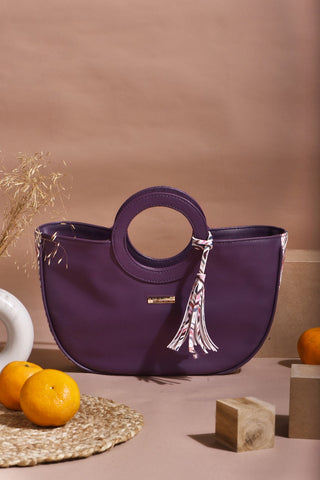 Crescent Basket Bag- Violet