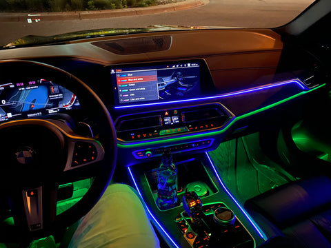 SANLI LED Bluetooth App Control BMW 1/2/3/4/5/6/7 Series Ambient Lighting Kit in BMW Car