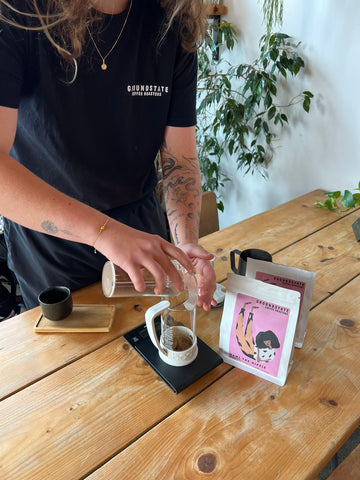 Weighing Coffee for french press