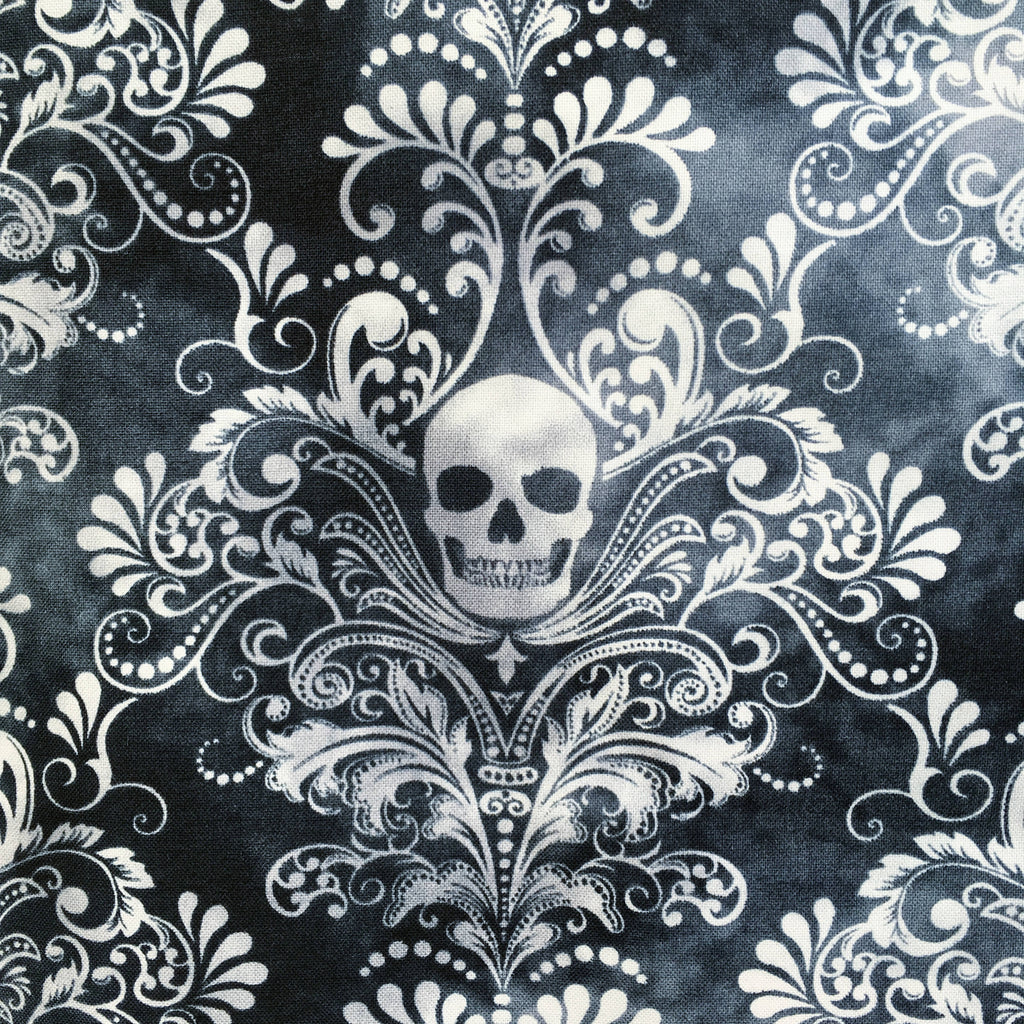 Peel  Stick Wallpaper 3ft x 2ft  Skull Flowers Damask Halloween Victorian  Pen Ink Custom Removable Wallpaper by Spoonflower  Walmartcom