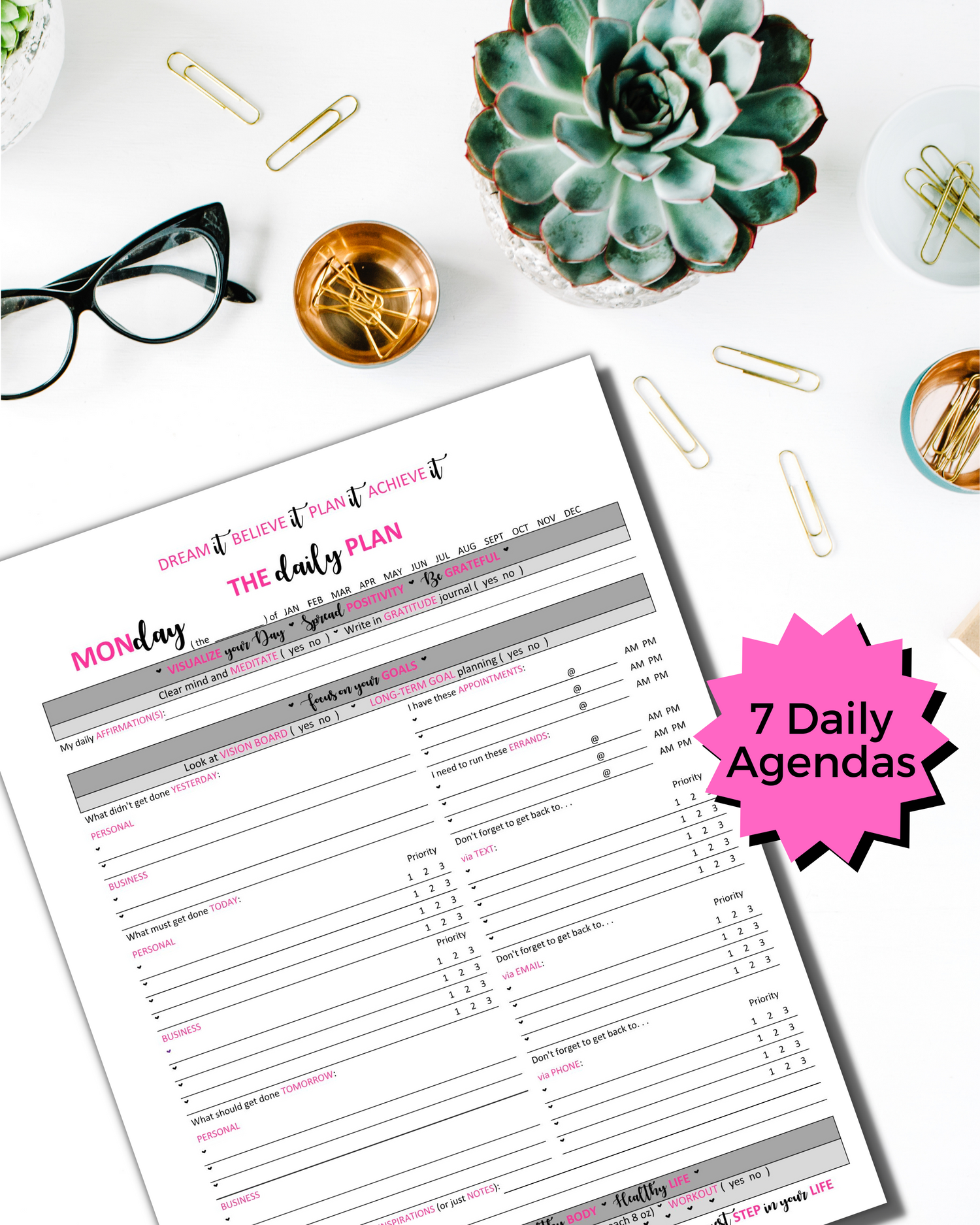 bang Verfijning Accountant Ultimate Daily Agenda / To-Do List For Girl Boss With Motivational Quo –  Rebecca Rix Designs