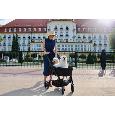 Ibiyaya® Retro Luxe Large Pet Stroller | + Exclusive Free Gift Pet Strollers Ibiyaya Silver Circle Pets 