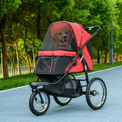 PawHut 164V 3-Wheel Dog Jogging Stroller
